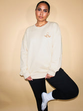 Load image into Gallery viewer, EMBROIDERED DOLL LOGO UNISEX OVERSIZED SWEATSHIRTS. CREAM COLOR
