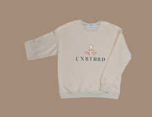 Load image into Gallery viewer, UNBOTHERED FULL LOGO SWEATSHIRT. OVERSIZED UNISEX SWEATSHIRT CREAM. 
